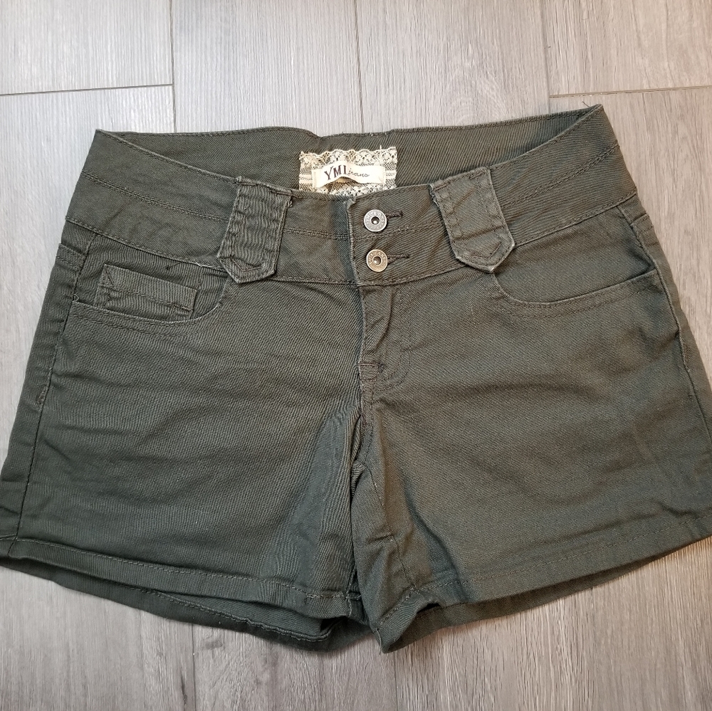 YMI jeans army green shorts